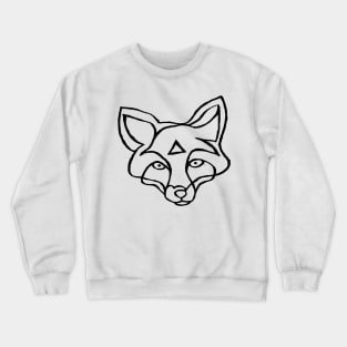 Fox Face Line Drawing for Fox Lover Crewneck Sweatshirt